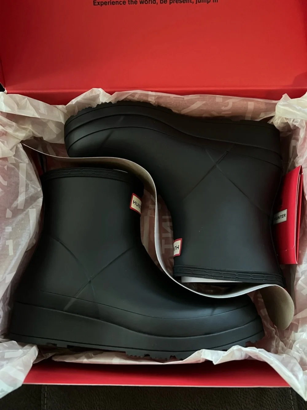 Hunter Black Short Wedge Rain Boot